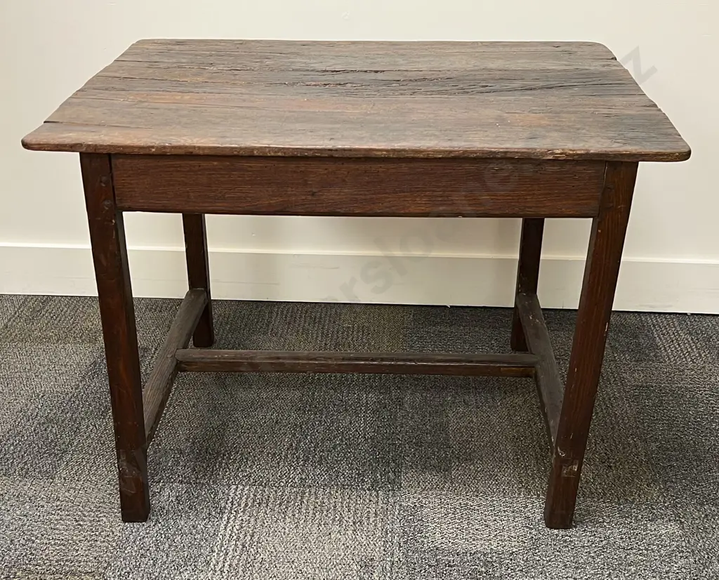 Antique Plank Topped Style Oak Table Image 1++