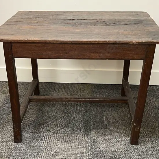 Antique Plank Topped Style Oak Table