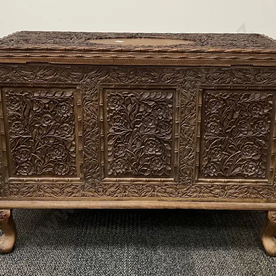 Ornately Carved Blanket Box