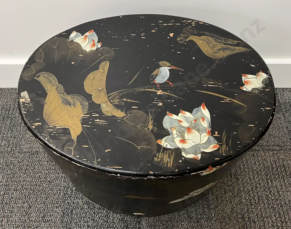 Vintage Japanese Lacquered Laundry Basket Image 1++