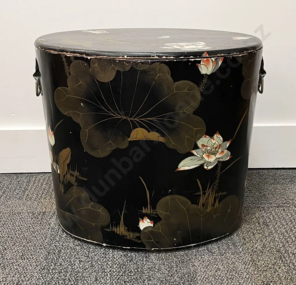 Vintage Japanese Lacquered Laundry Basket Image 1++