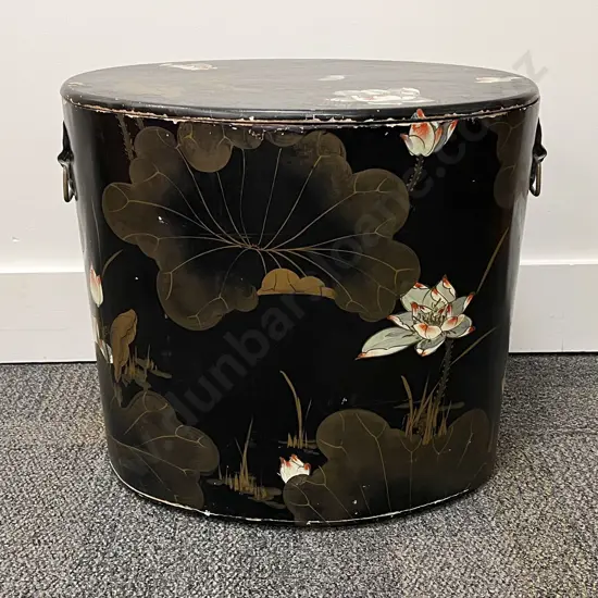 Vintage Japanese Lacquered Laundry Basket