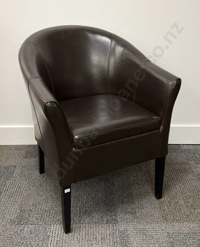 Vinyl Upholstered Modern Tub Chair Image 1++