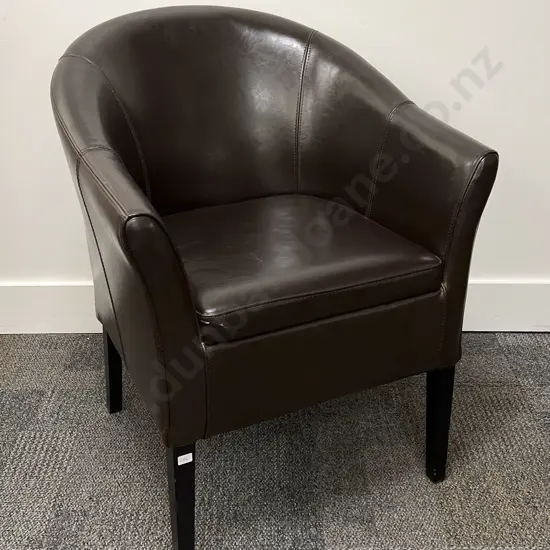 Vinyl Upholstered Modern Tub Chair