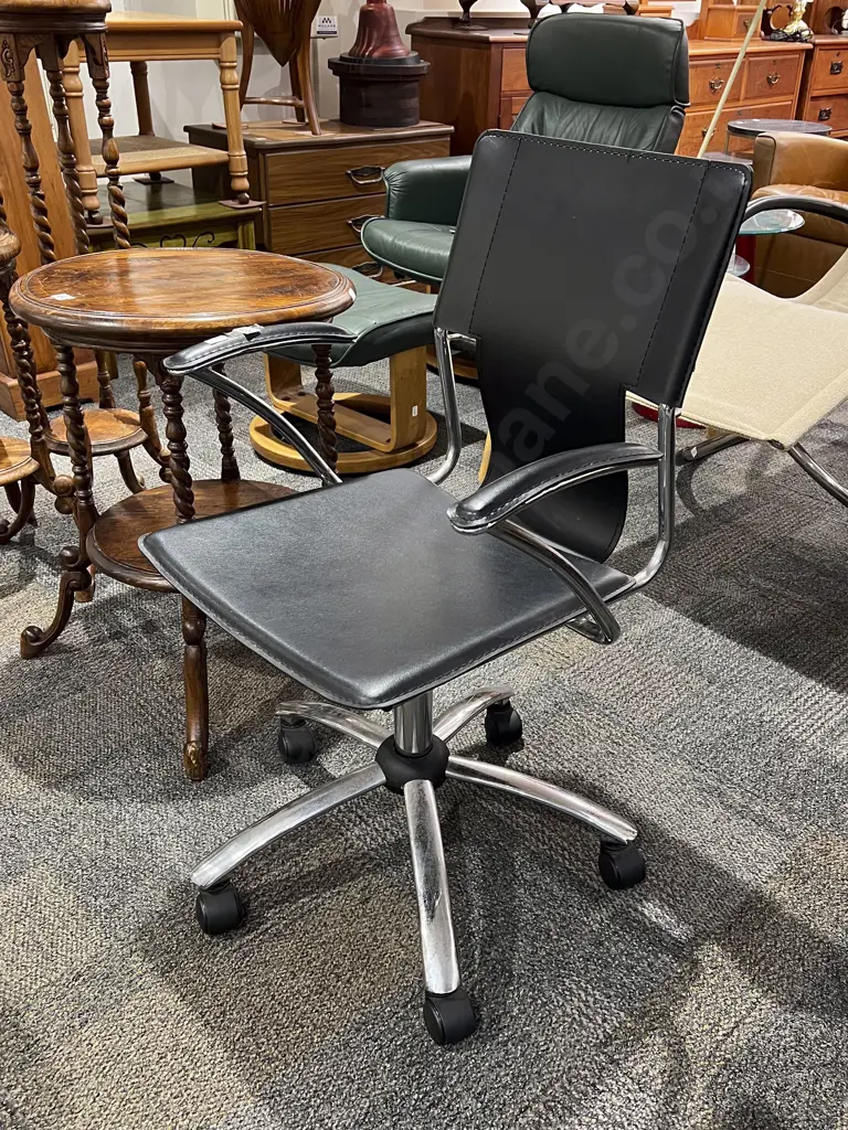 Modern Chrome Computer Chair Image 1++