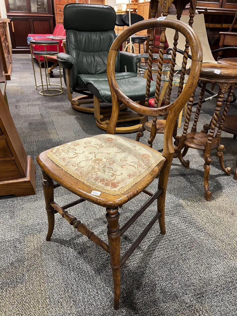 Walnut Balloon Back Side Chair Image 1++