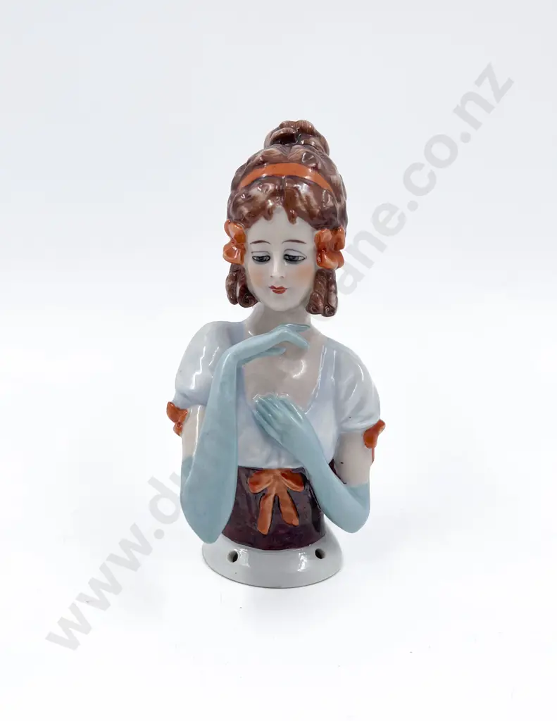 Large Gibson Girl China Half Head Doll Image 1++