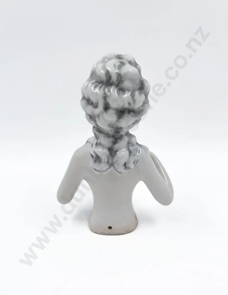 Large Pompadour China Half Head Doll Image 1++