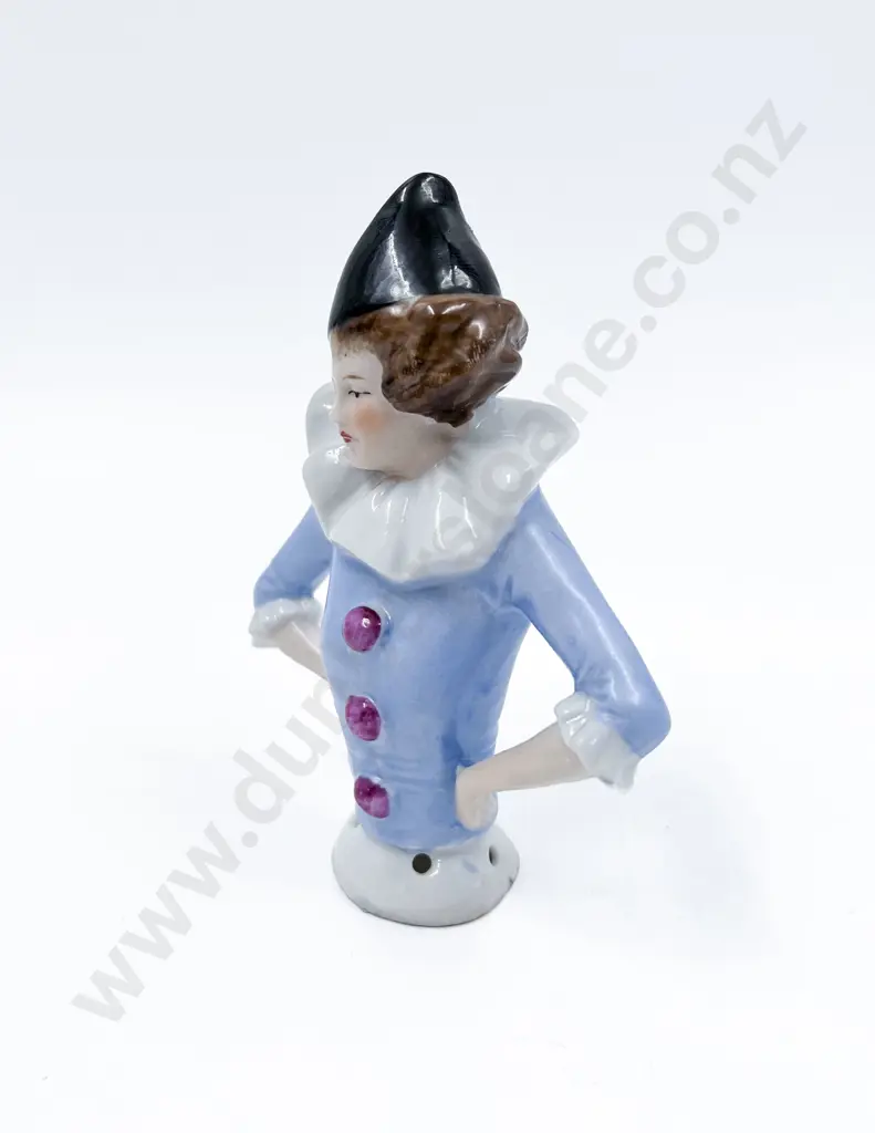 Art Deco Lady Clown Costume China Half Head Doll Image 1++