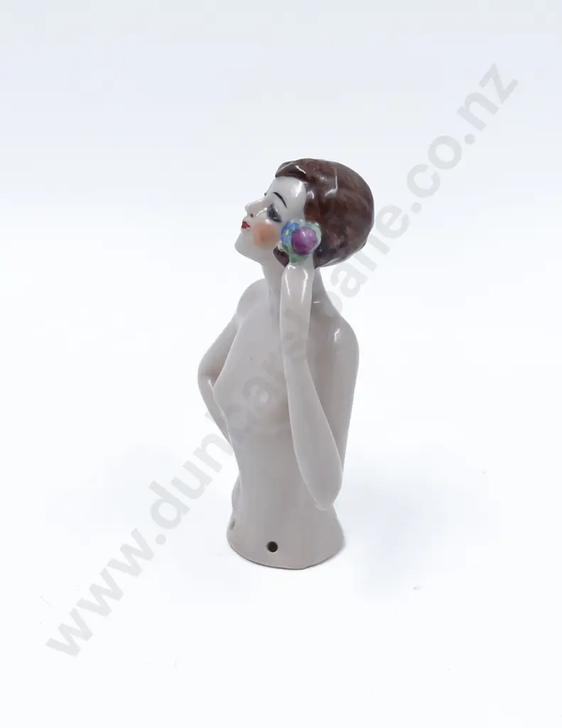 Art Deco Nude Lady China Half Head Doll Image 1++