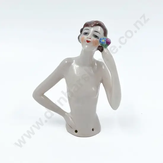Art Deco Nude Lady China Half Head Doll