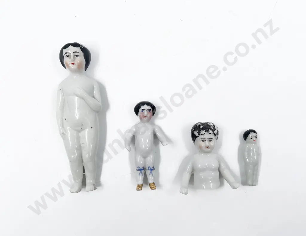 Three Victorian China Frozen Charlotte Dolls and Other Image 1++
