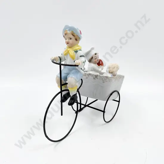 Three Victorian China and Bisque Doll Ornaments
