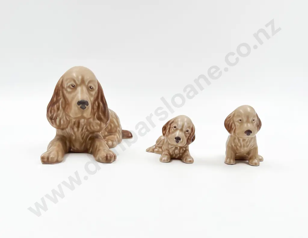 Sylvac Spaniel Puppy and Two Small Image 1++
