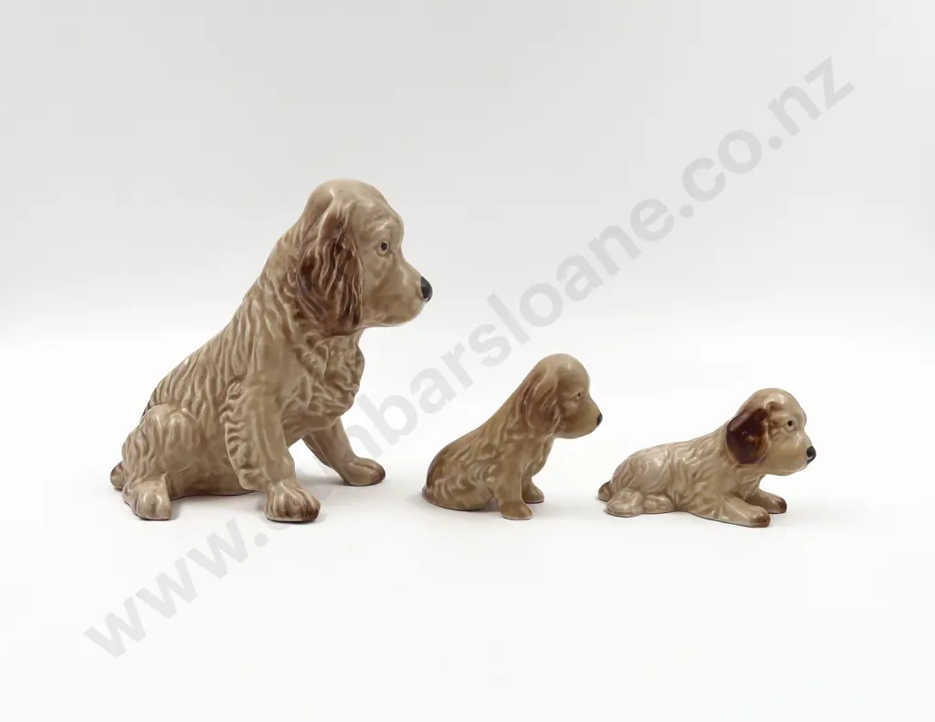 Sylvac Spaniel Puppy and Two Small Image 1++