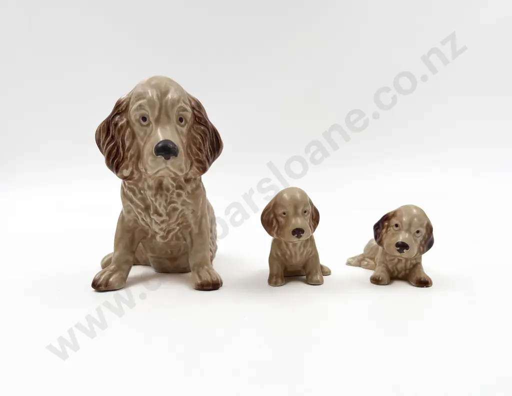 Sylvac Spaniel Puppy and Two Small Image 1++