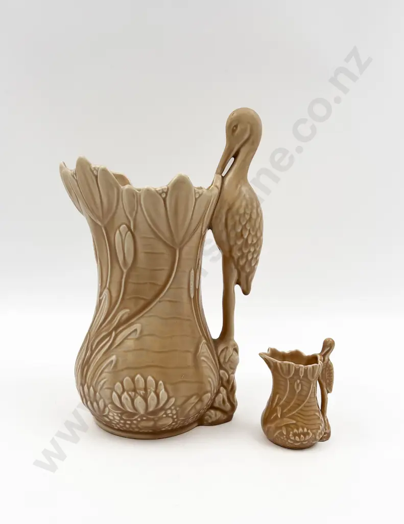 Sylvac Stork Handled Vase and Small Jug Image 1++