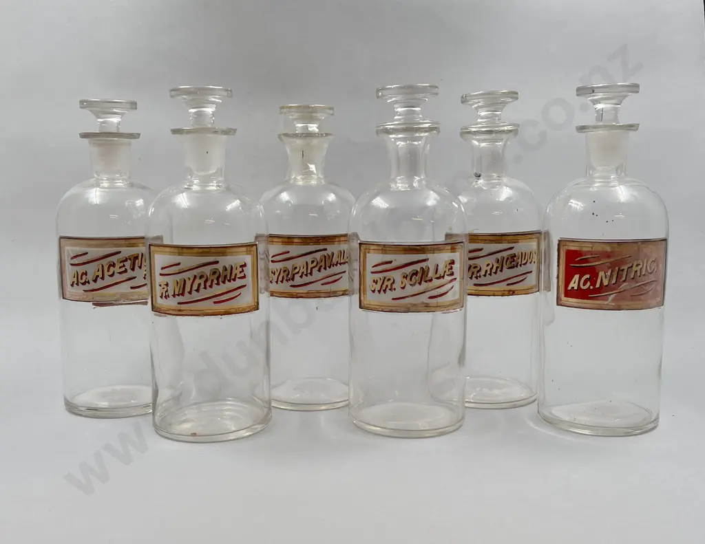 Six Large Chemist Bottles Image 1++