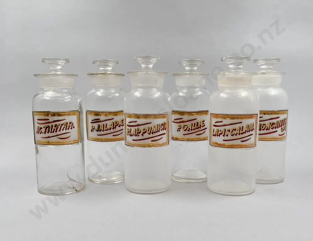 Six Medium Chemist Jars Image 1++