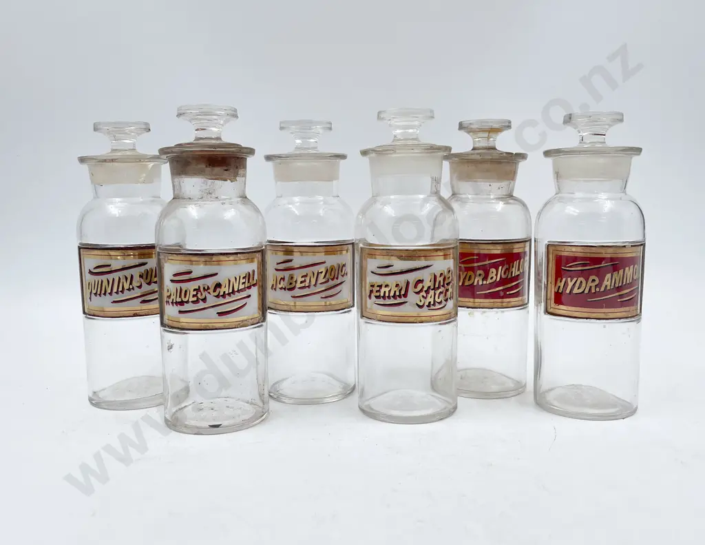 Six Small Chemist Jars Image 1++