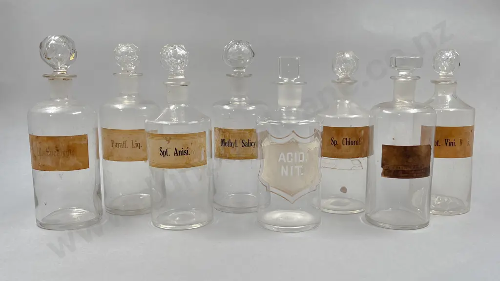 Eight Various Medium Chemist Jars Image 1++
