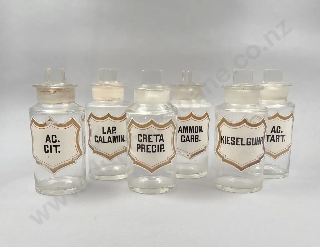 Six Medium Chemist Jars Image 1++