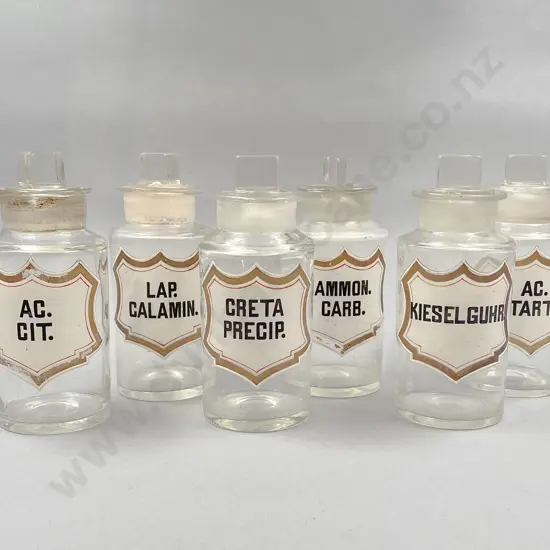 Six Medium Chemist Jars