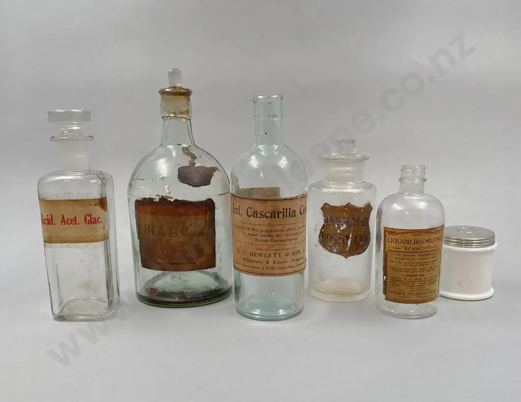 Six Various Chemist Bottles and Jars Image 1++