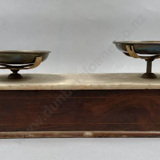 Brass and Wooden Apothecary Scales including Weights