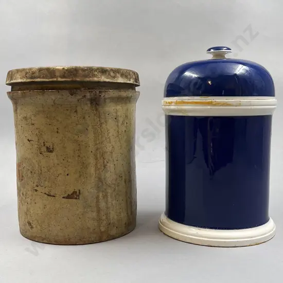 Two Large Lidded Chemist's Jars