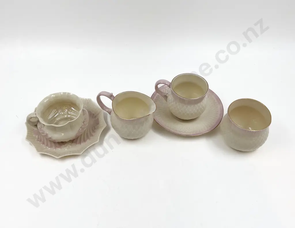 Two Bellek Cup and Saucers Image 1++