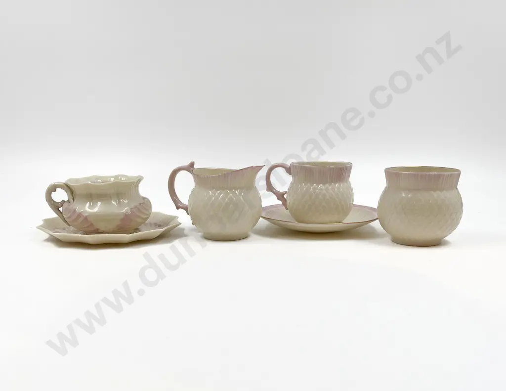 Two Bellek Cup and Saucers Image 1++