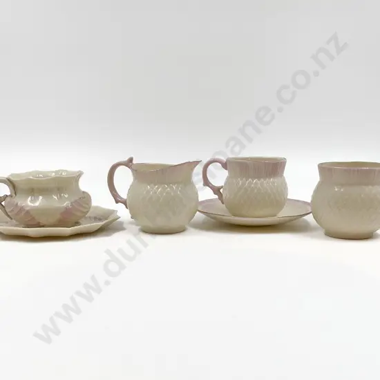 Two Bellek Cup and Saucers