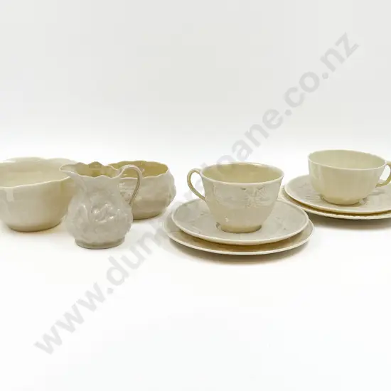Two Belleek Cup Saucer Plates