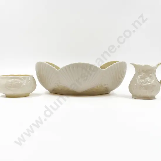 Large Belleek Scollop Shell Moulded Fruit Bowl