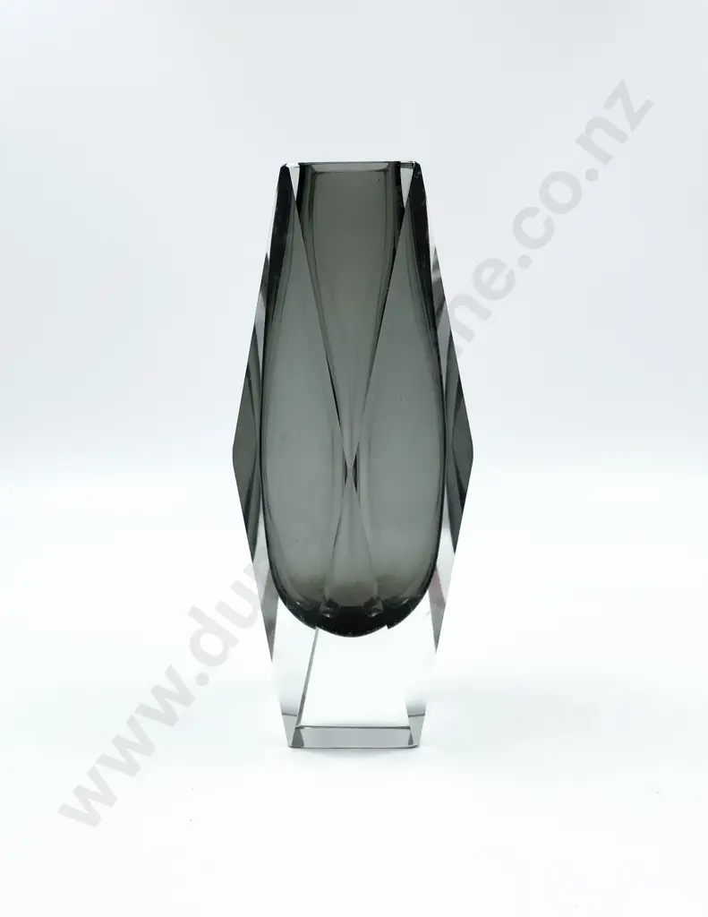 Murano Faceted Smoked Sommerso Vase c.1970 Image 1++