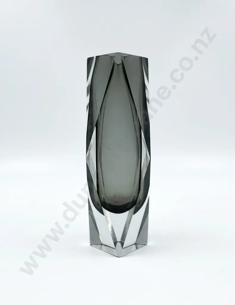 Murano Faceted Smoked Sommerso Vase c.1970 Image 1++