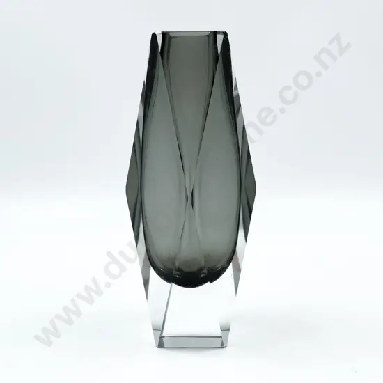 Murano Faceted Smoked Sommerso Vase c.1970