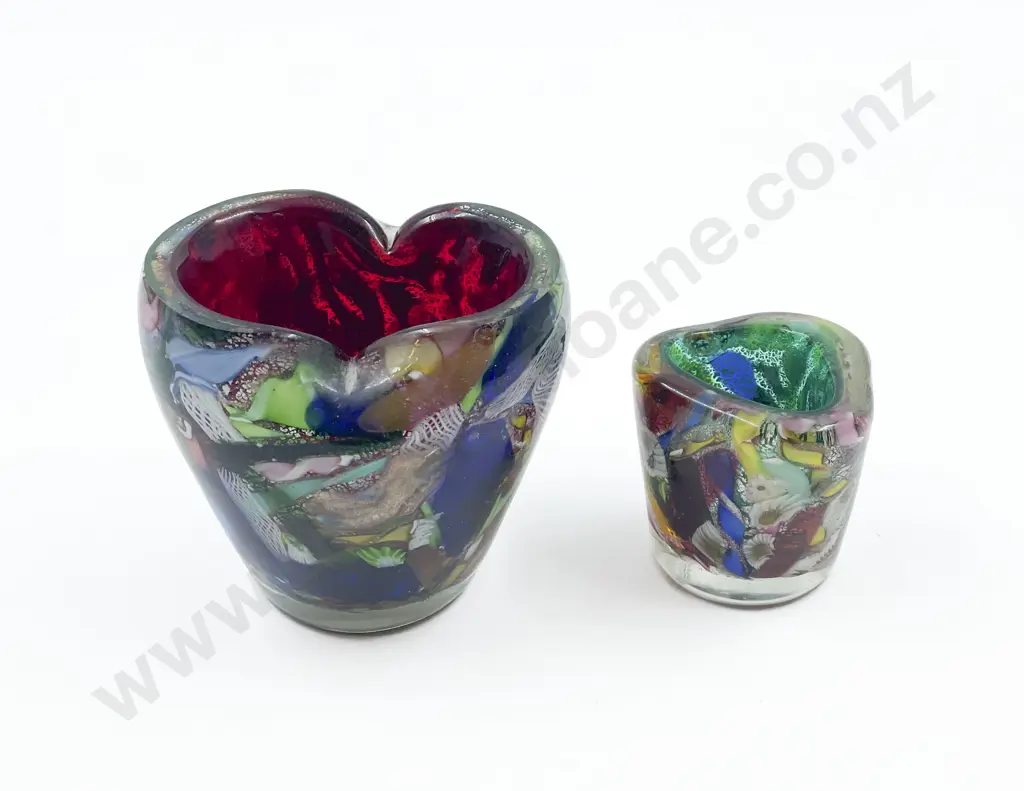 Two Polychrome Murano Glass Vases Image 1++