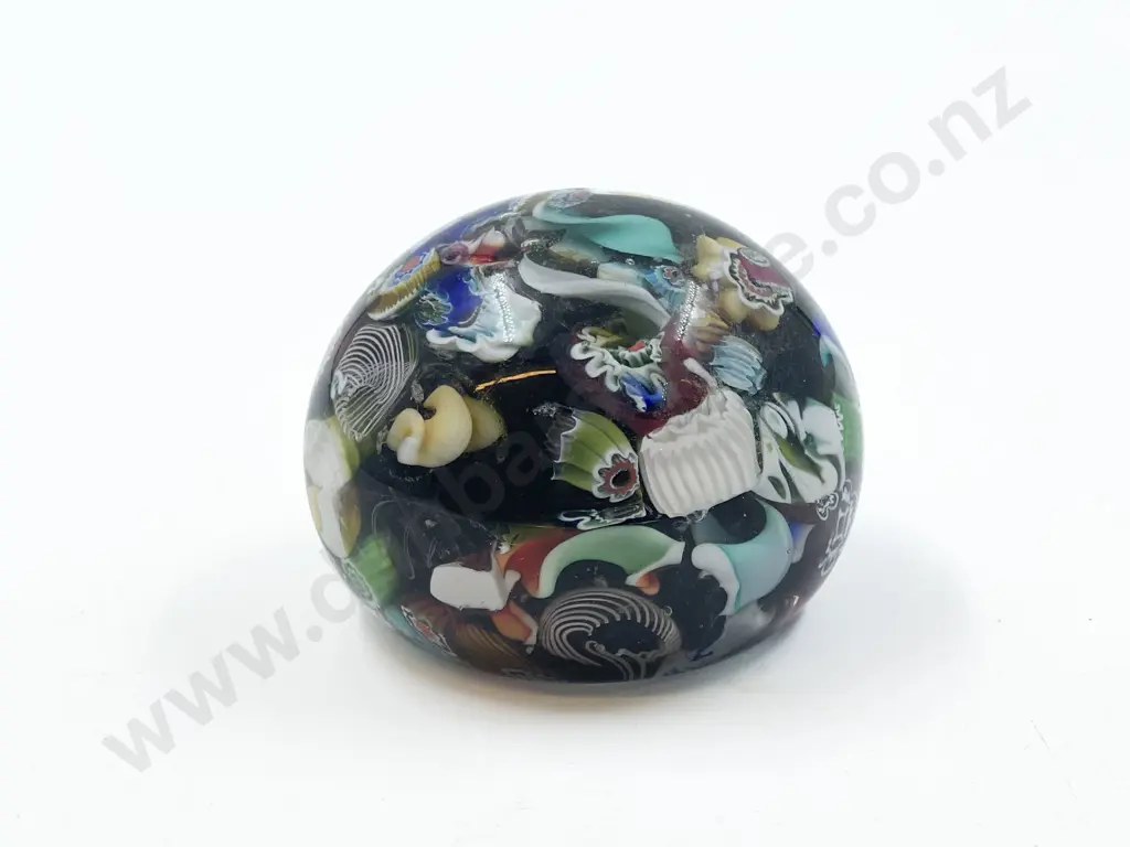Murano Glass Polychrome Millefiori Paperweight Image 1++
