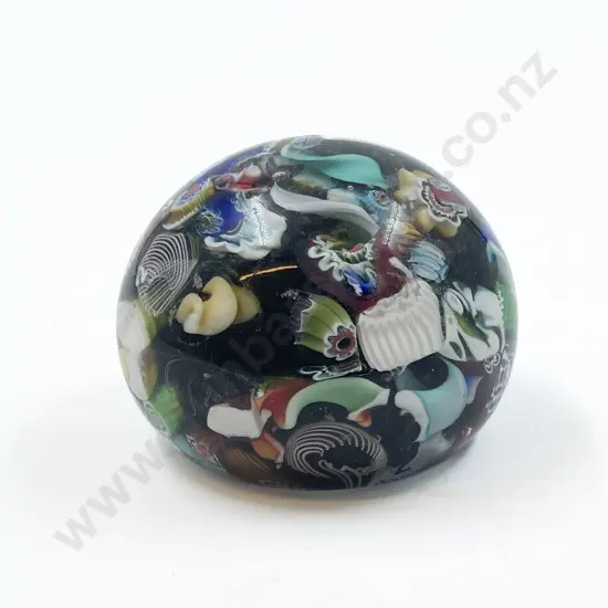Murano Glass Polychrome Millefiori Paperweight