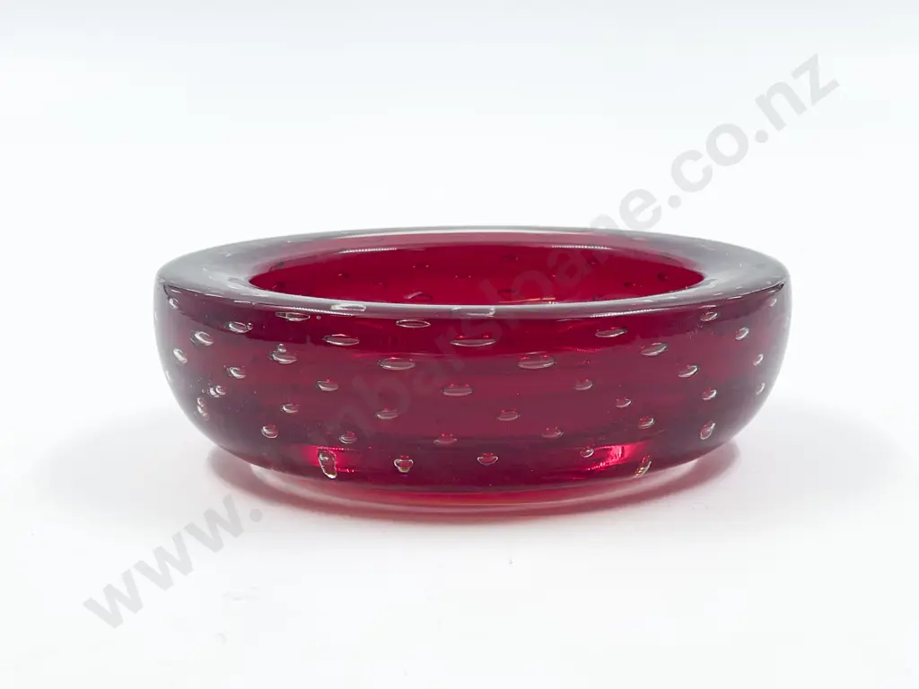 Murano Red Bullicante & Sommerso Bowl Image 1++