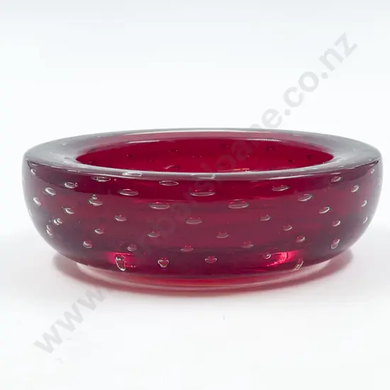 Murano Red Bullicante & Sommerso Bowl