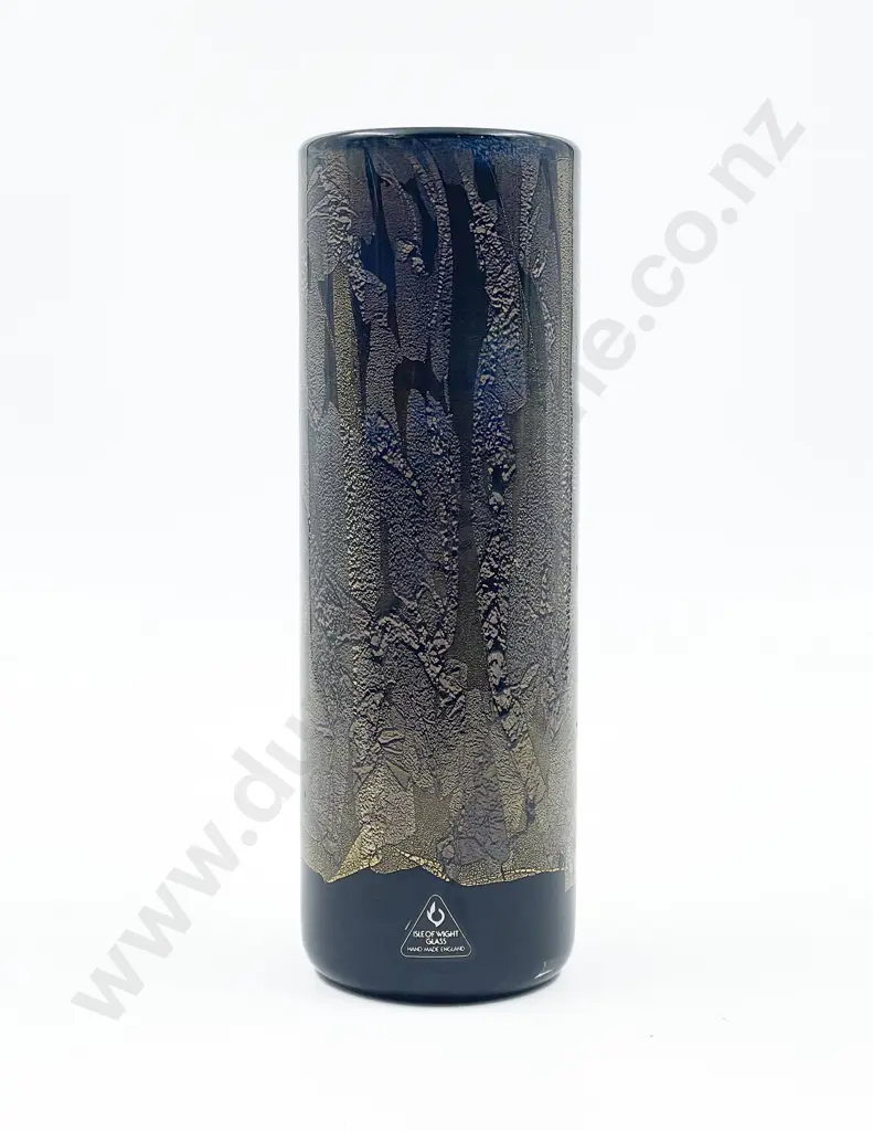 Black Isle of Wight Glass Vase with Gold & Silver Leaf Image 1++