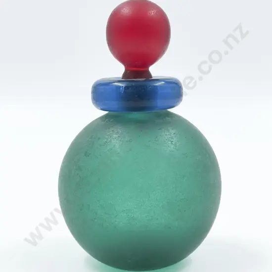 Red Blue & Green Clear & Frosted R Paoletti Murano Glass Perfume Bottle