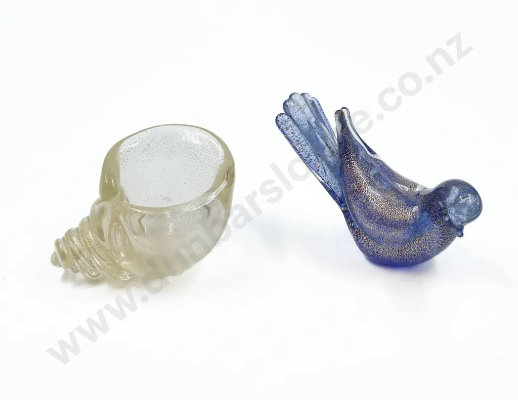 Two Murano Glass Ornaments with Gold Leaf Image 1++