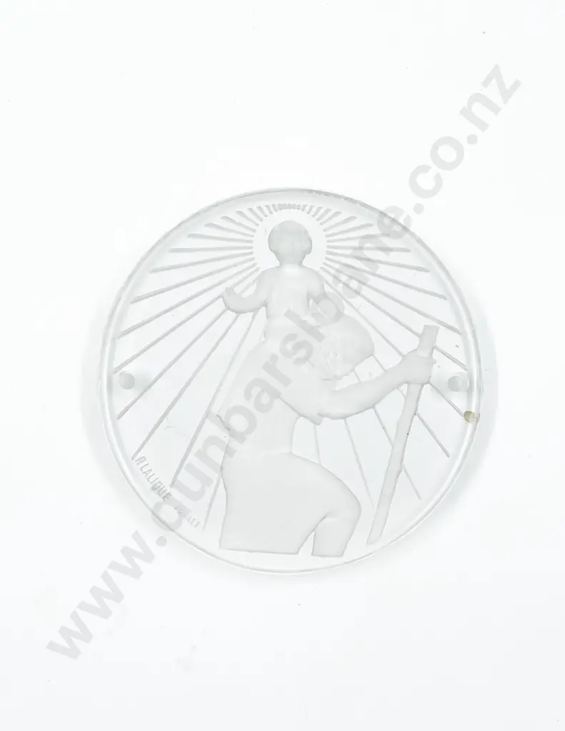 Lalique Saint Christopher Flat Glass Paperweight Image 1++