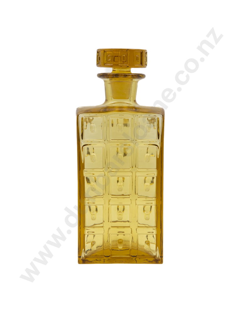 Empoli Style Retro Amber Glass Decanter & Stopper Image 1++