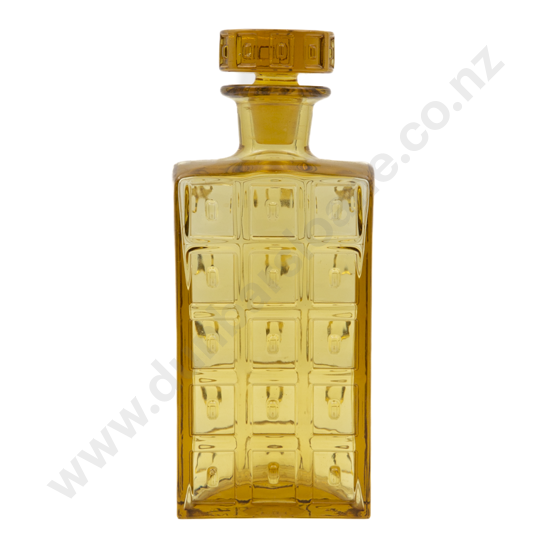 Empoli Style Retro Amber Glass Decanter & Stopper