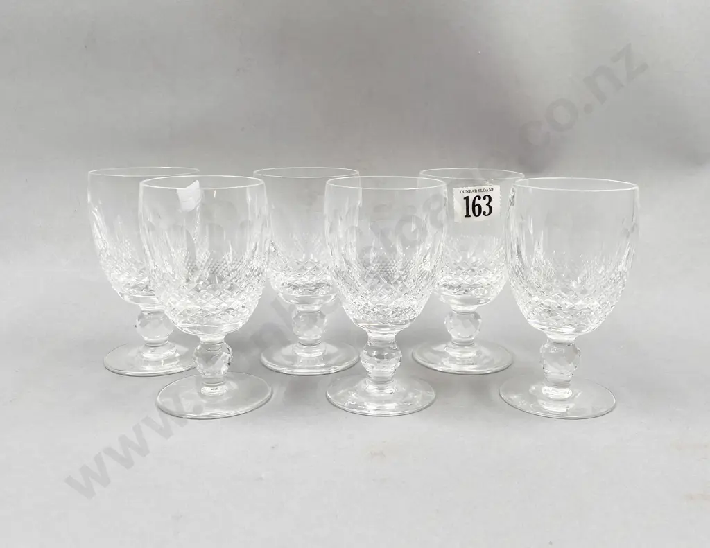 Six Irish Waterford Colleen Pattern White Wine Goblets Image 1++